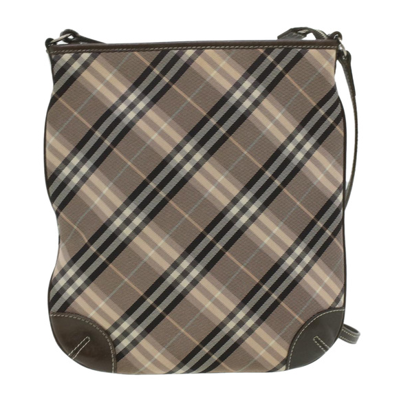 BURBERRY Nova Check Shoulder Bag Nylon Brown Auth ac1710 - Picture 13 of 16